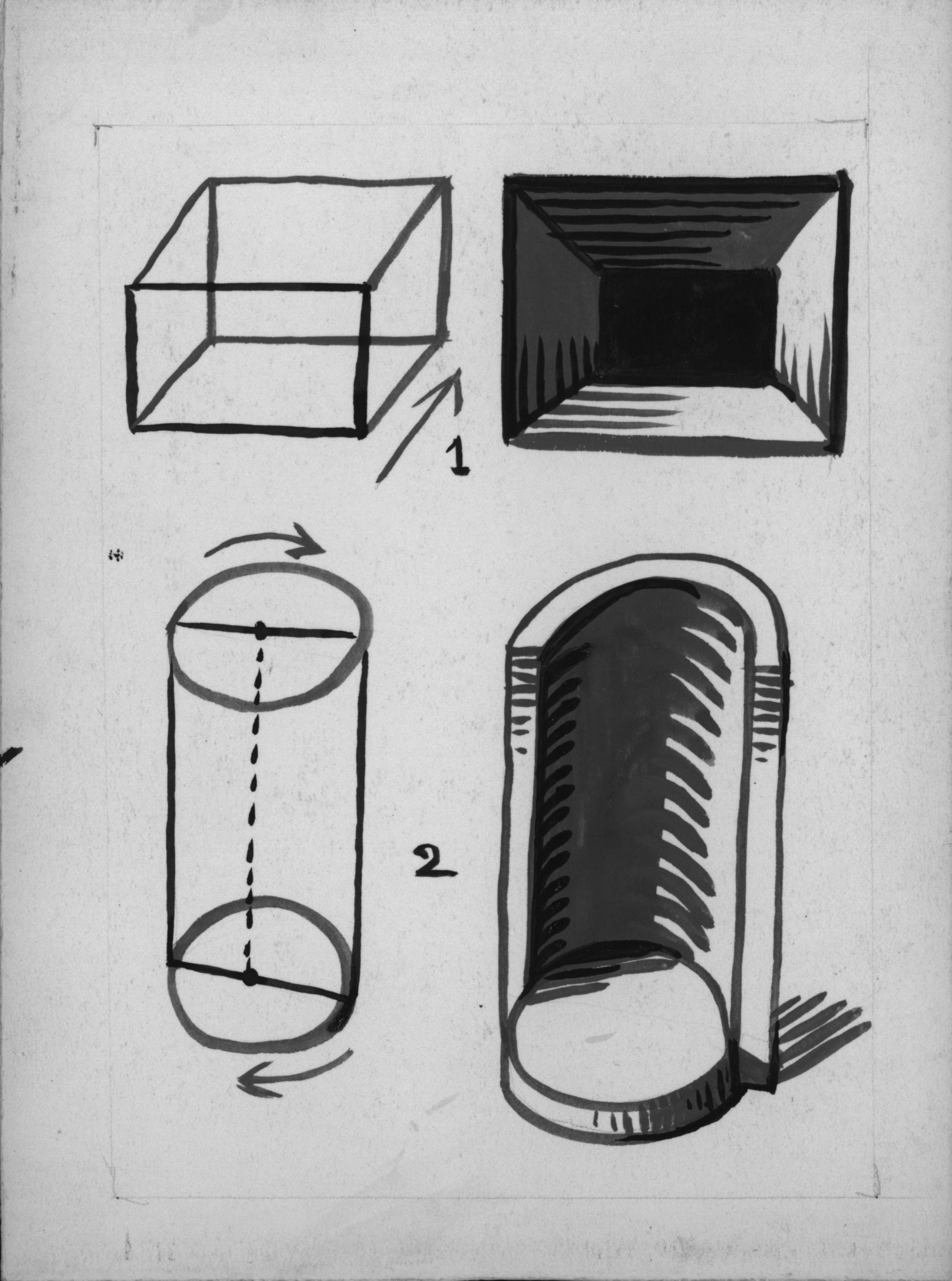 cube and cylinder