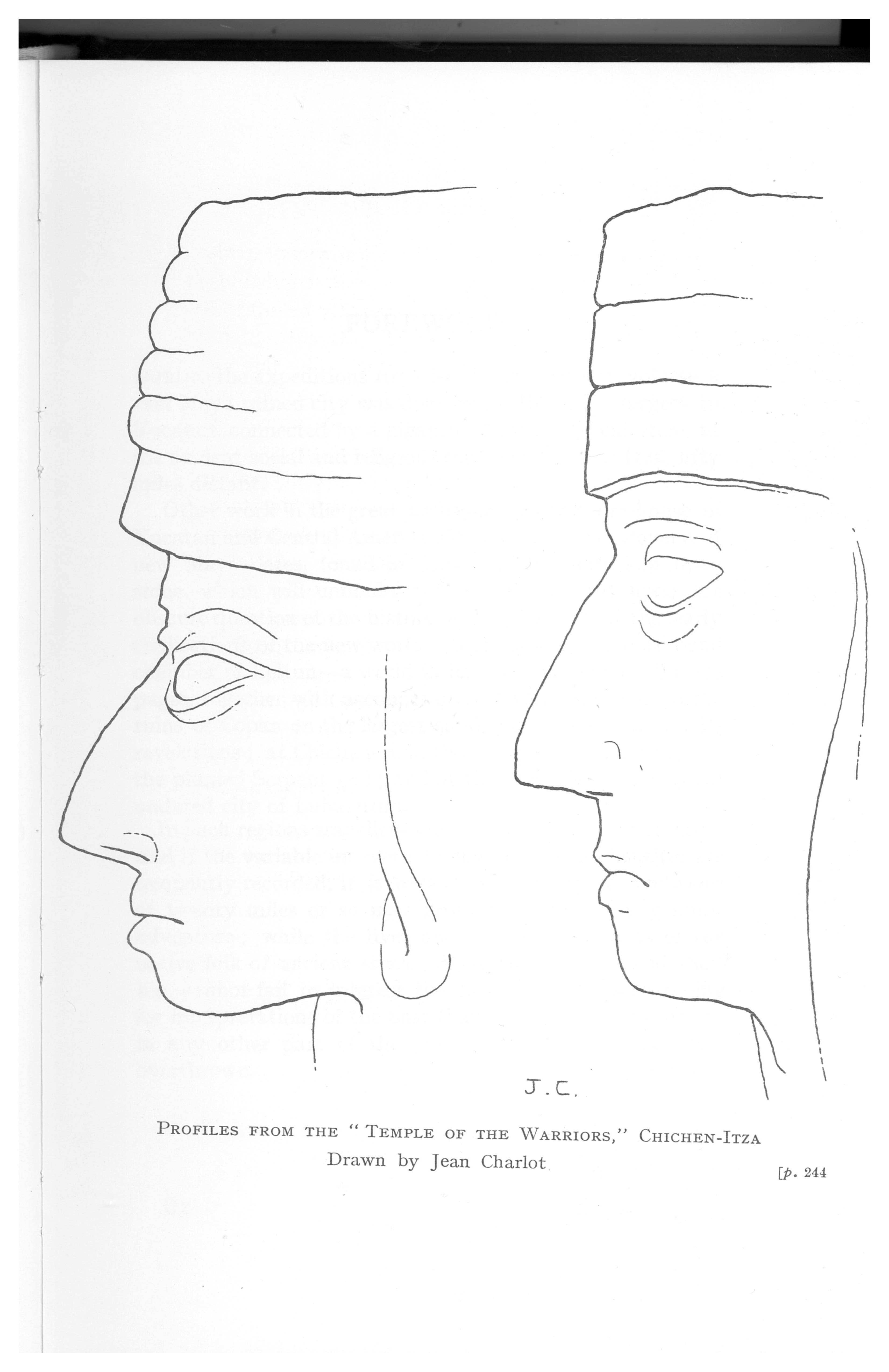 'Ancient Cities and Modern Tribes' written by Thomas Gann.  Illustration on page 244 by Jean Charlot.
