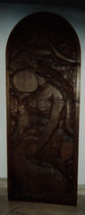 Polychrome wood sculpture, unfinished bas-relief.  La Virginité.  Jean Charlot.