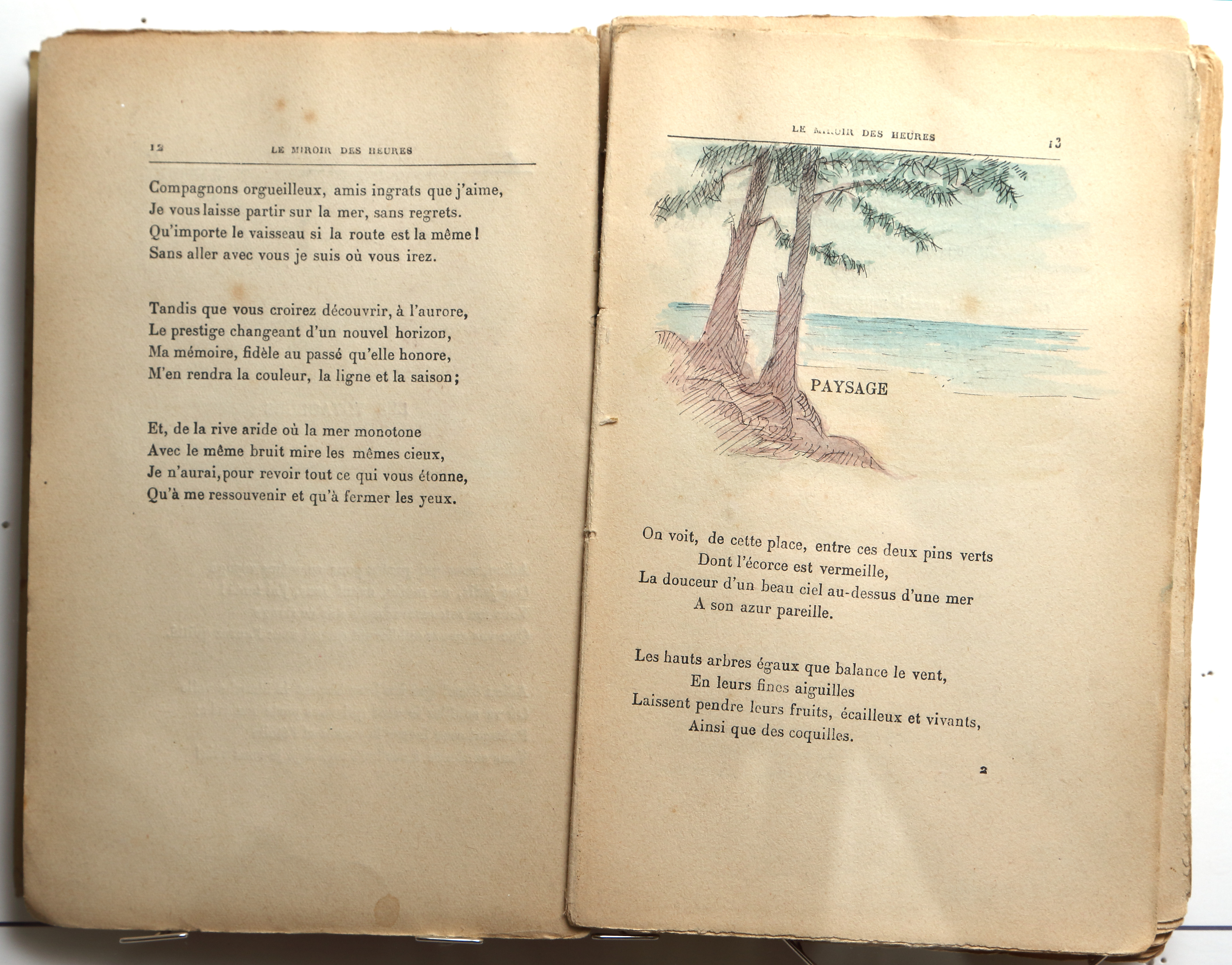 Pages 12–13.  Le Miroir des Heures, illustrations.  Jean Charlot.