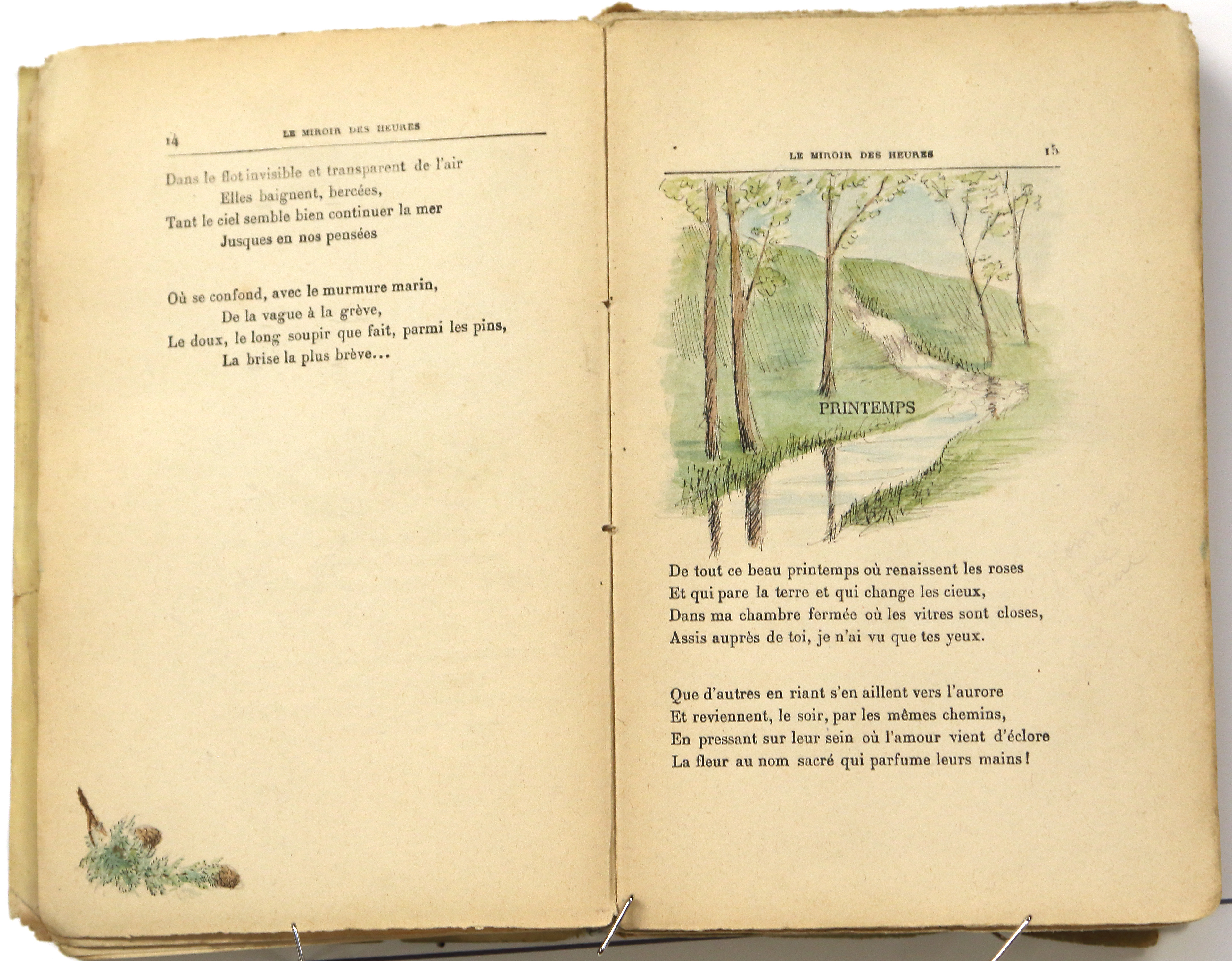 Pages 14–15.  Le Miroir des Heures, illustrations.  Jean Charlot.