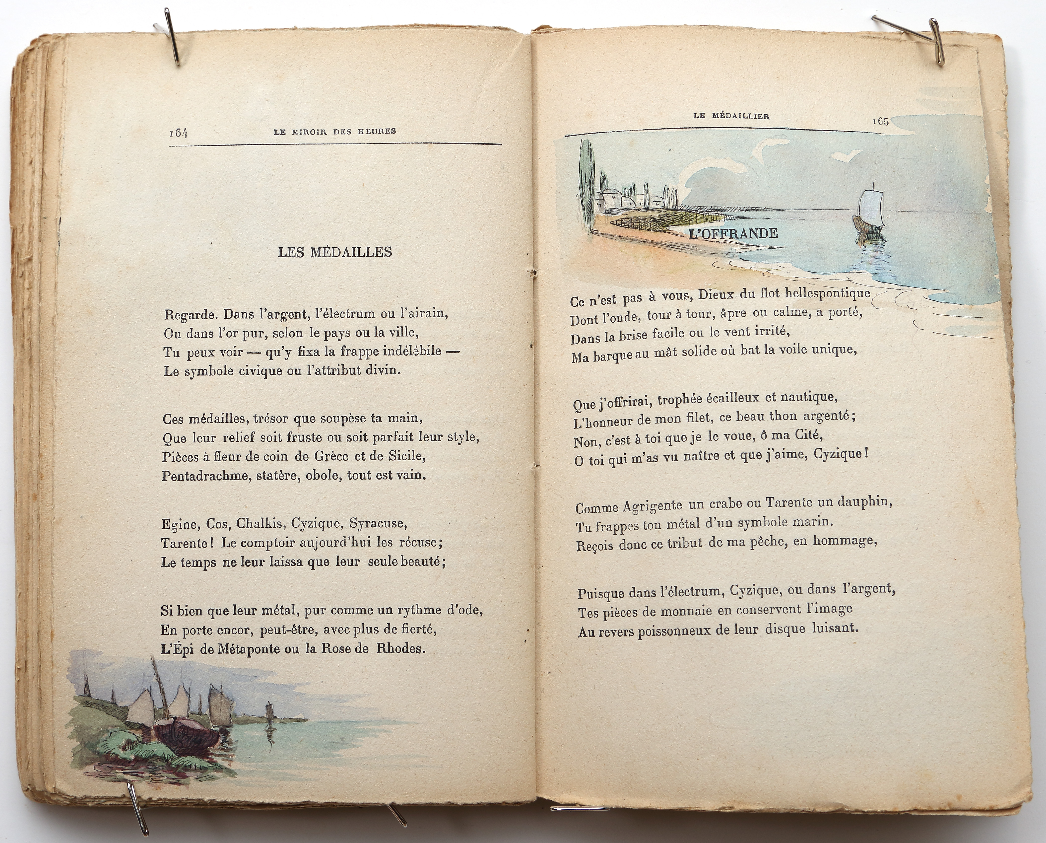 Pages 164–165.  Le Miroir des Heures, illustrations.  Jean Charlot.