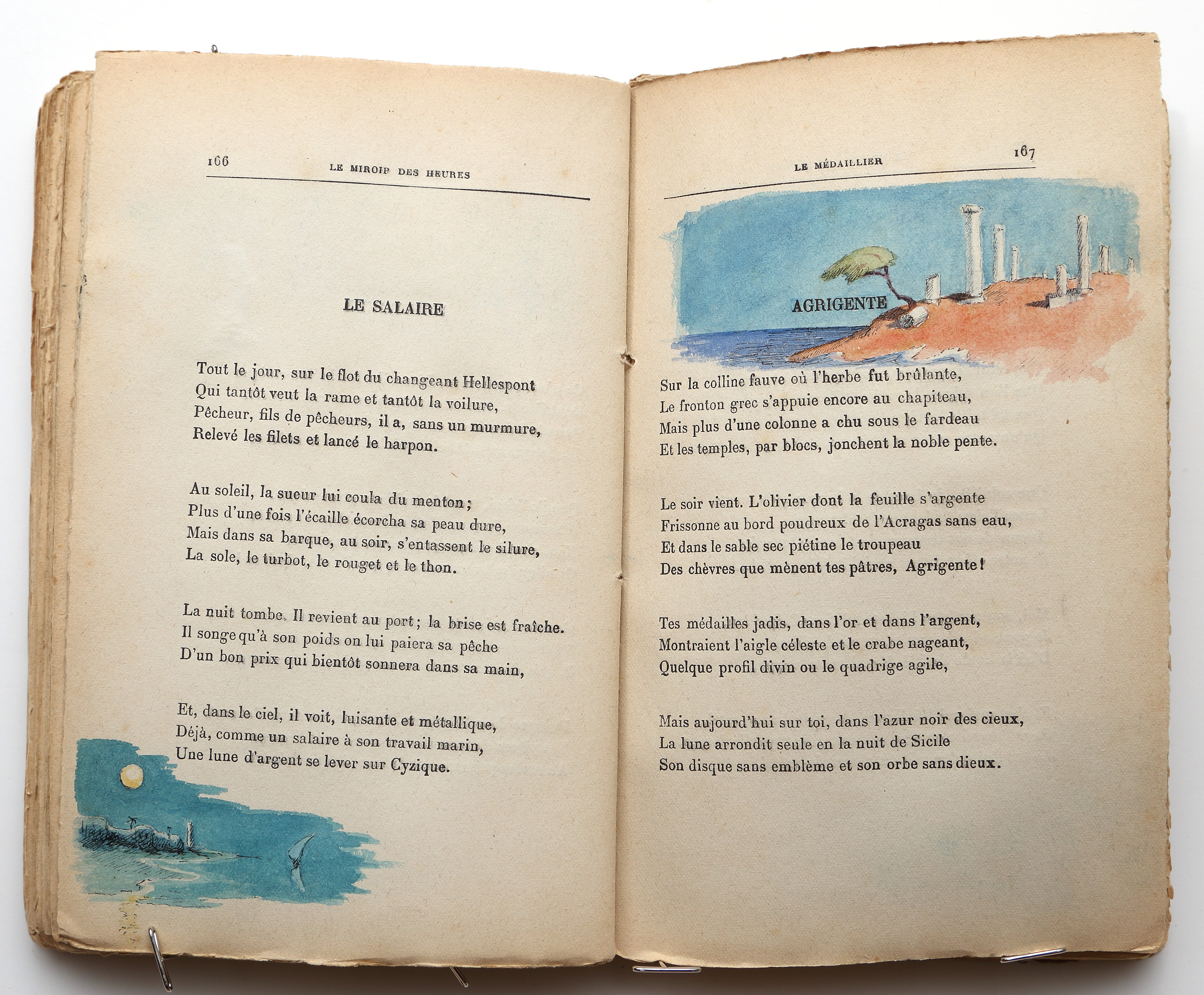 Pages 166–167.  Le Miroir des Heures, illustrations.  Jean Charlot.