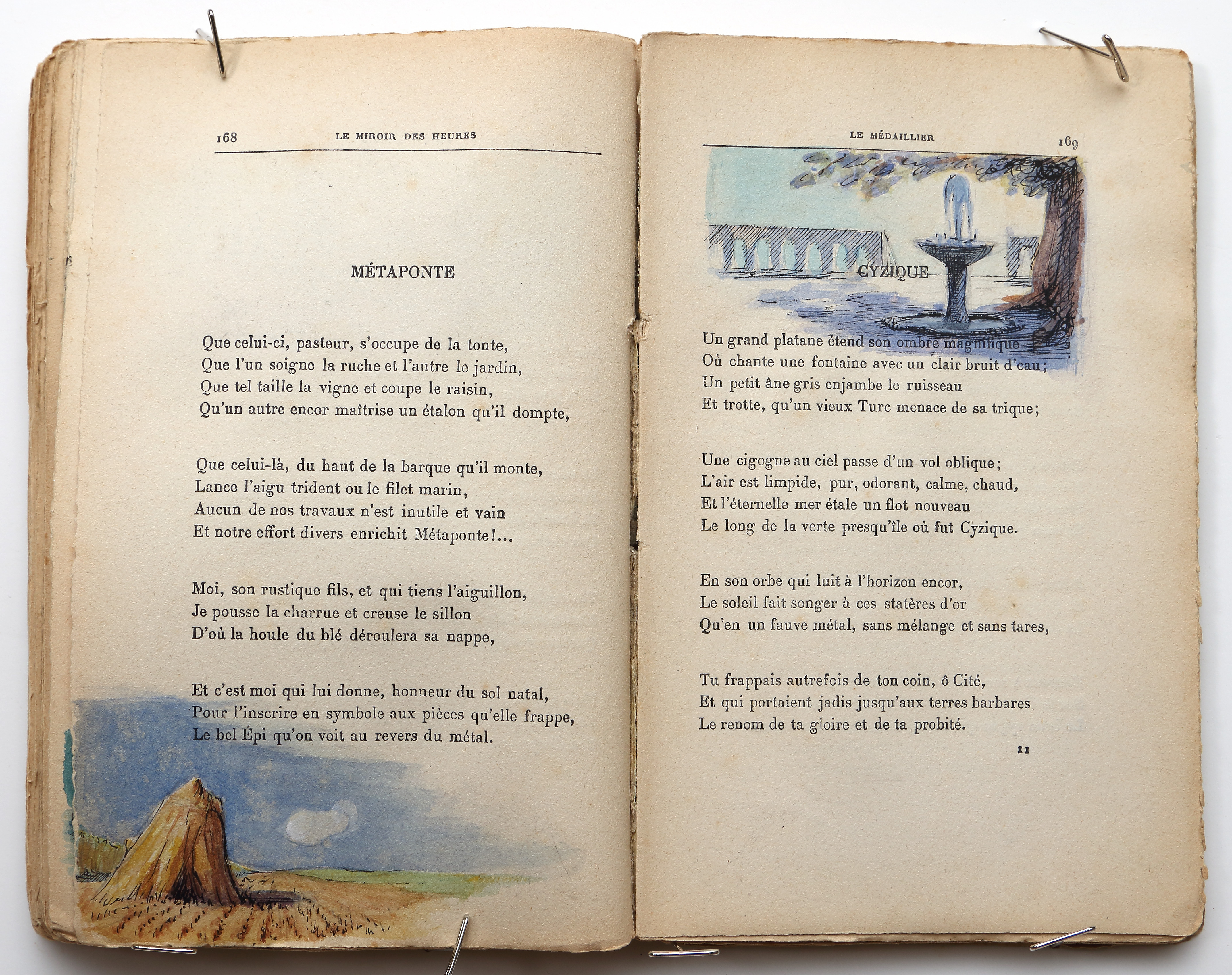 Pages 168–169.  Le Miroir des Heures, illustrations.  Jean Charlot.