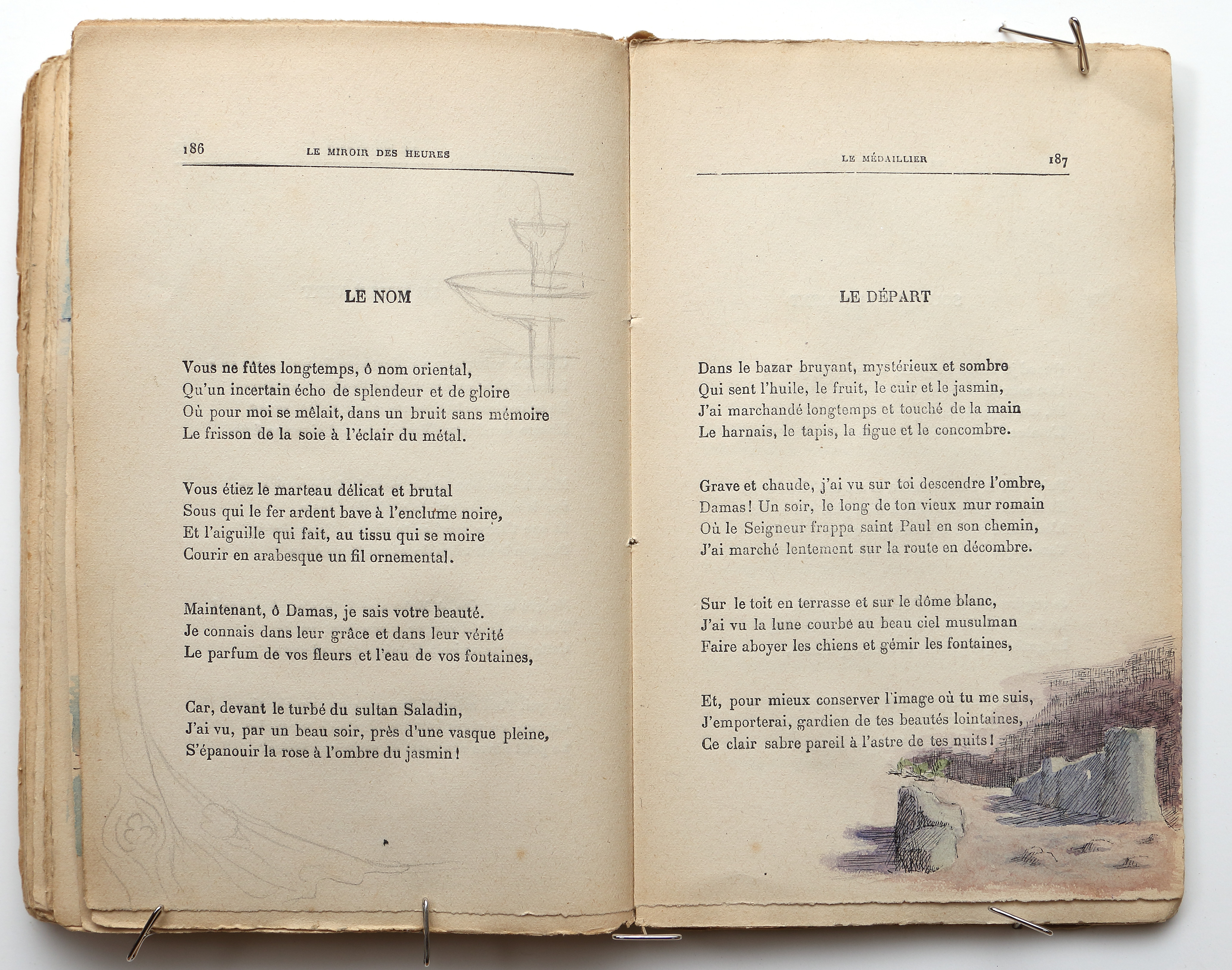 Pages 186–187.  Le Miroir des Heures, illustrations.  Jean Charlot.