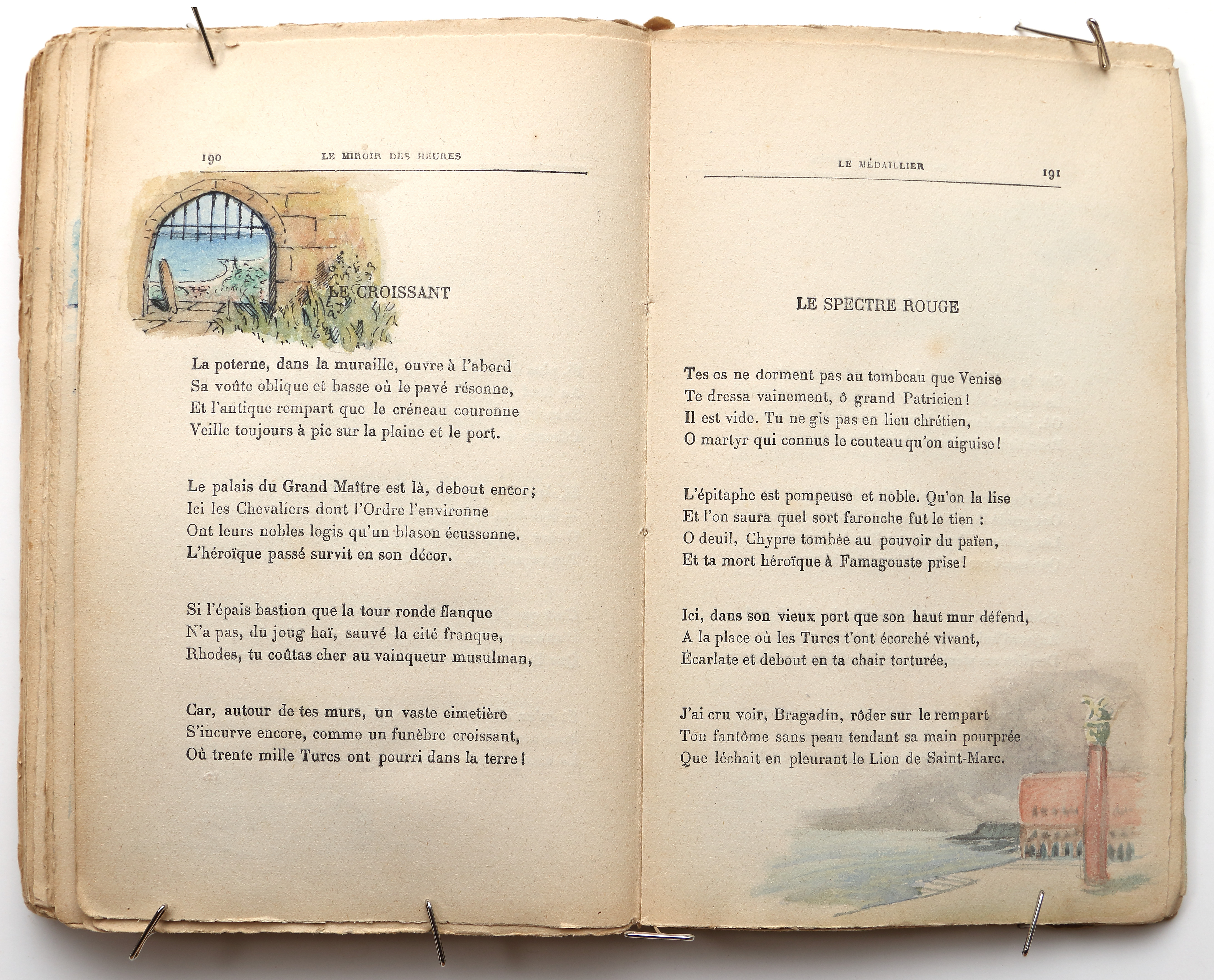 Pages 190–191.  Le Miroir des Heures, illustrations.  Jean Charlot.