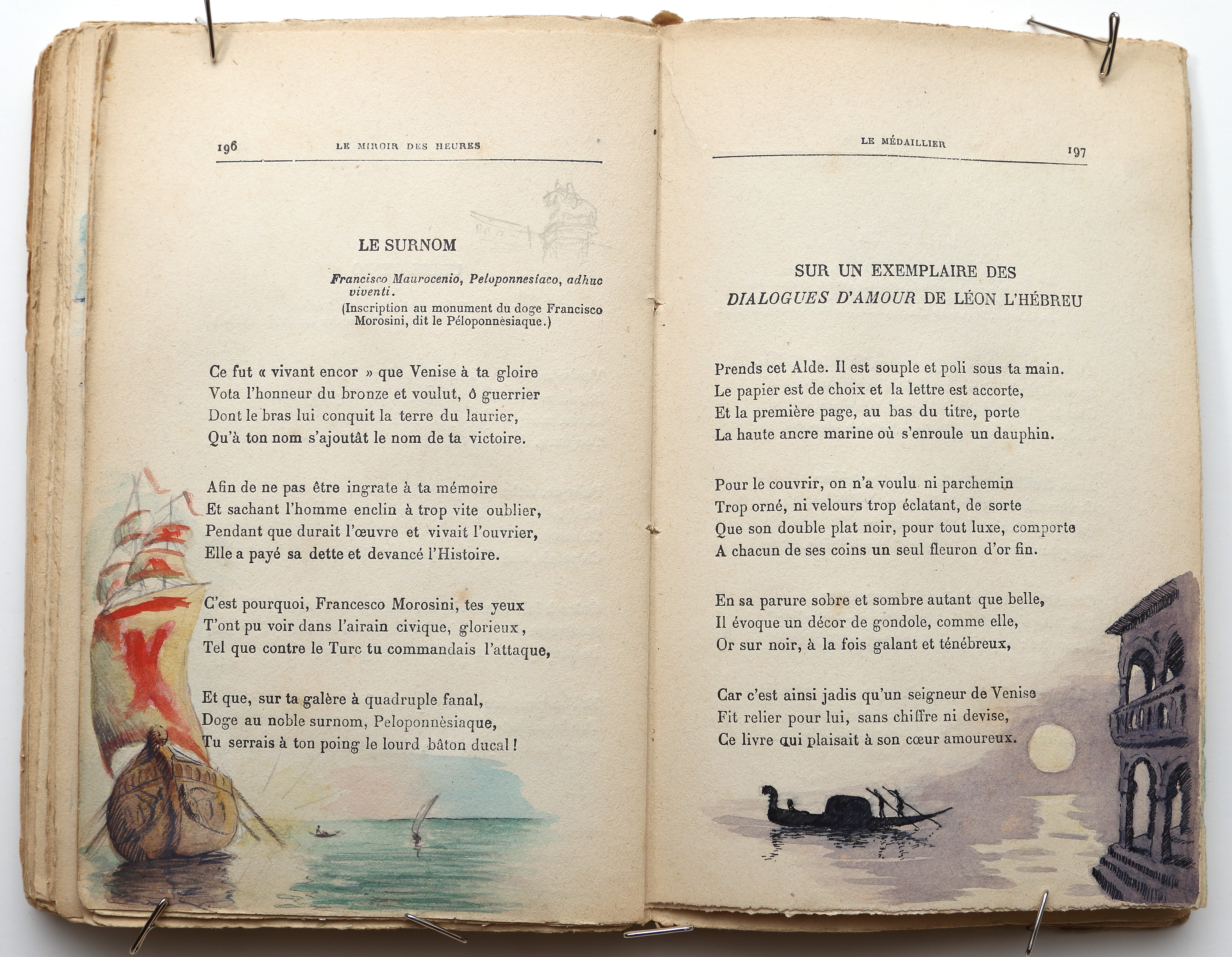 Pages 196–197.  Le Miroir des Heures, illustrations.  Jean Charlot.