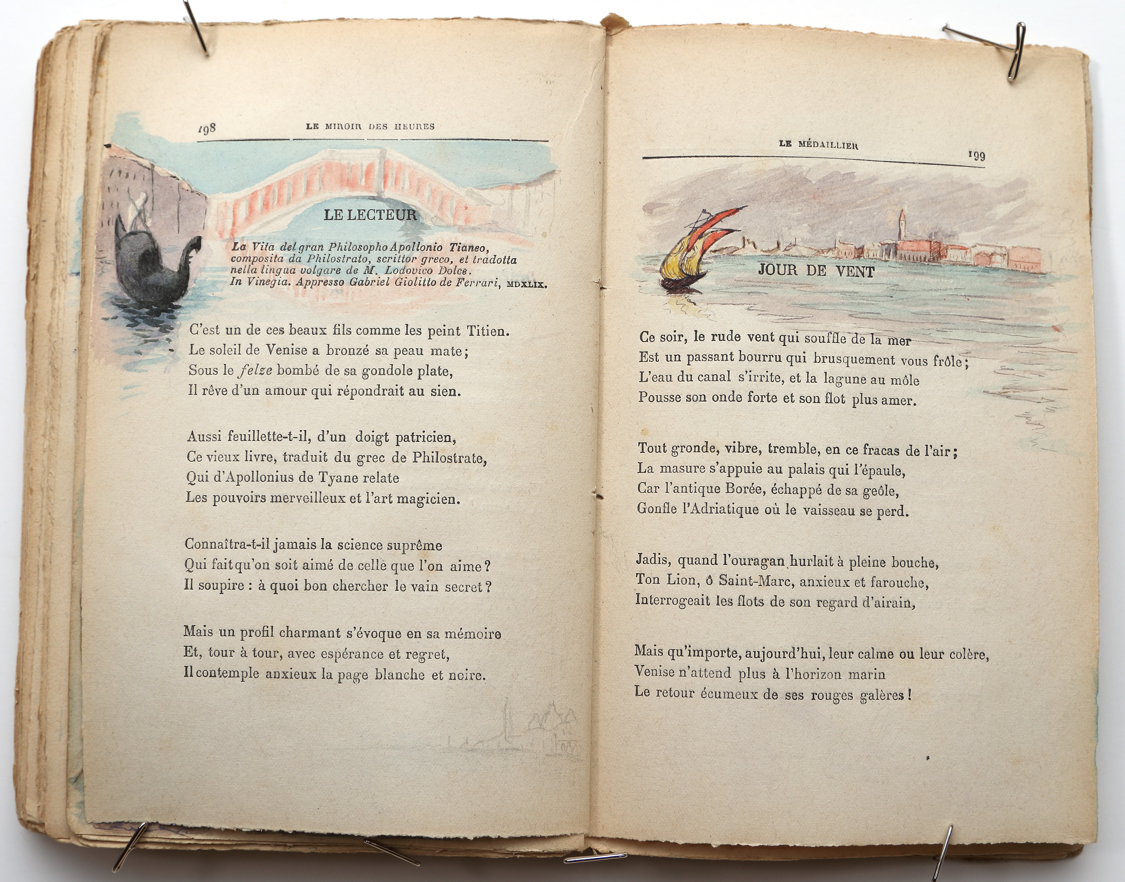Pages 198–199.  Le Miroir des Heures, illustrations.  Jean Charlot.