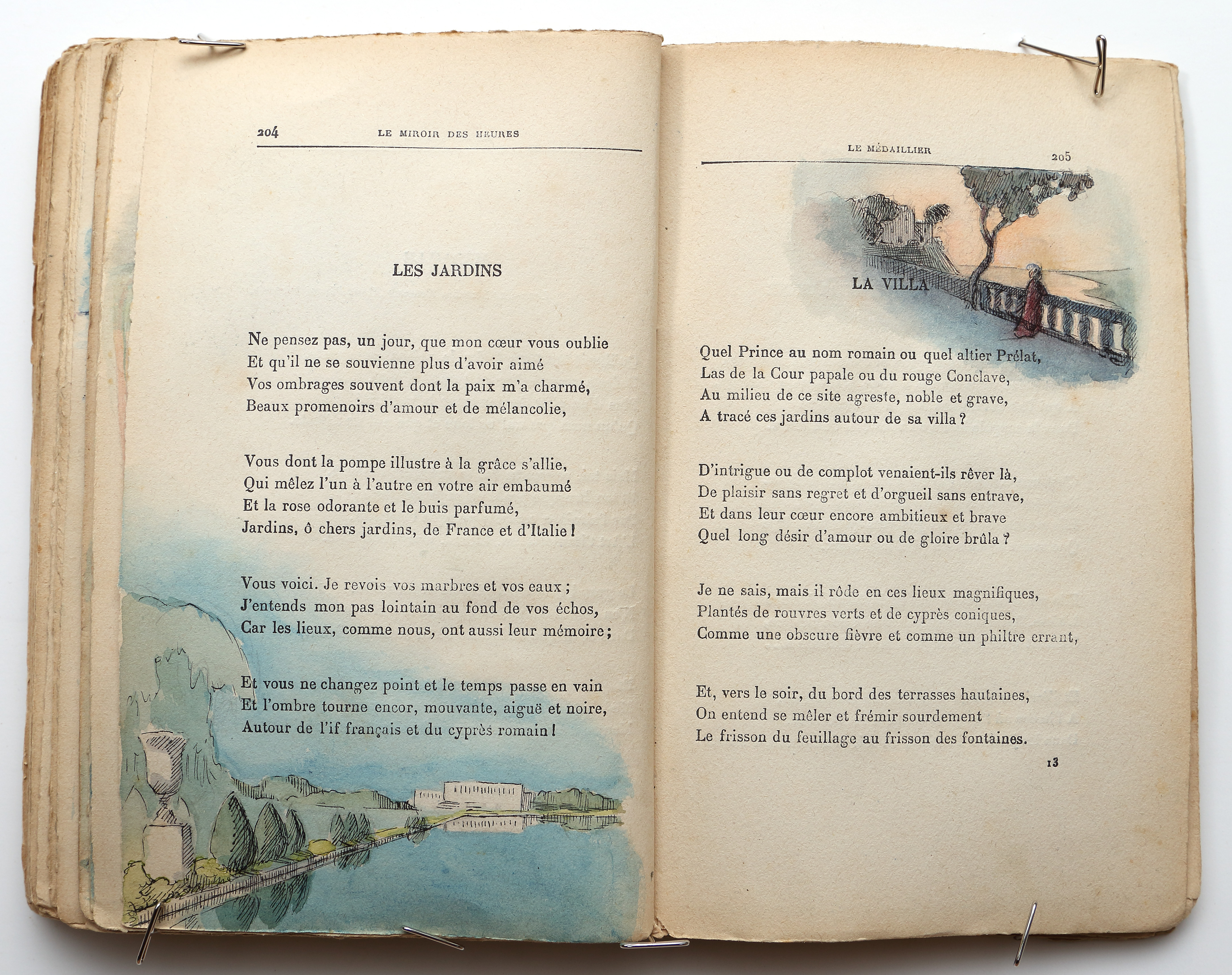 Pages 204–205.  Le Miroir des Heures, illustrations.  Jean Charlot.
