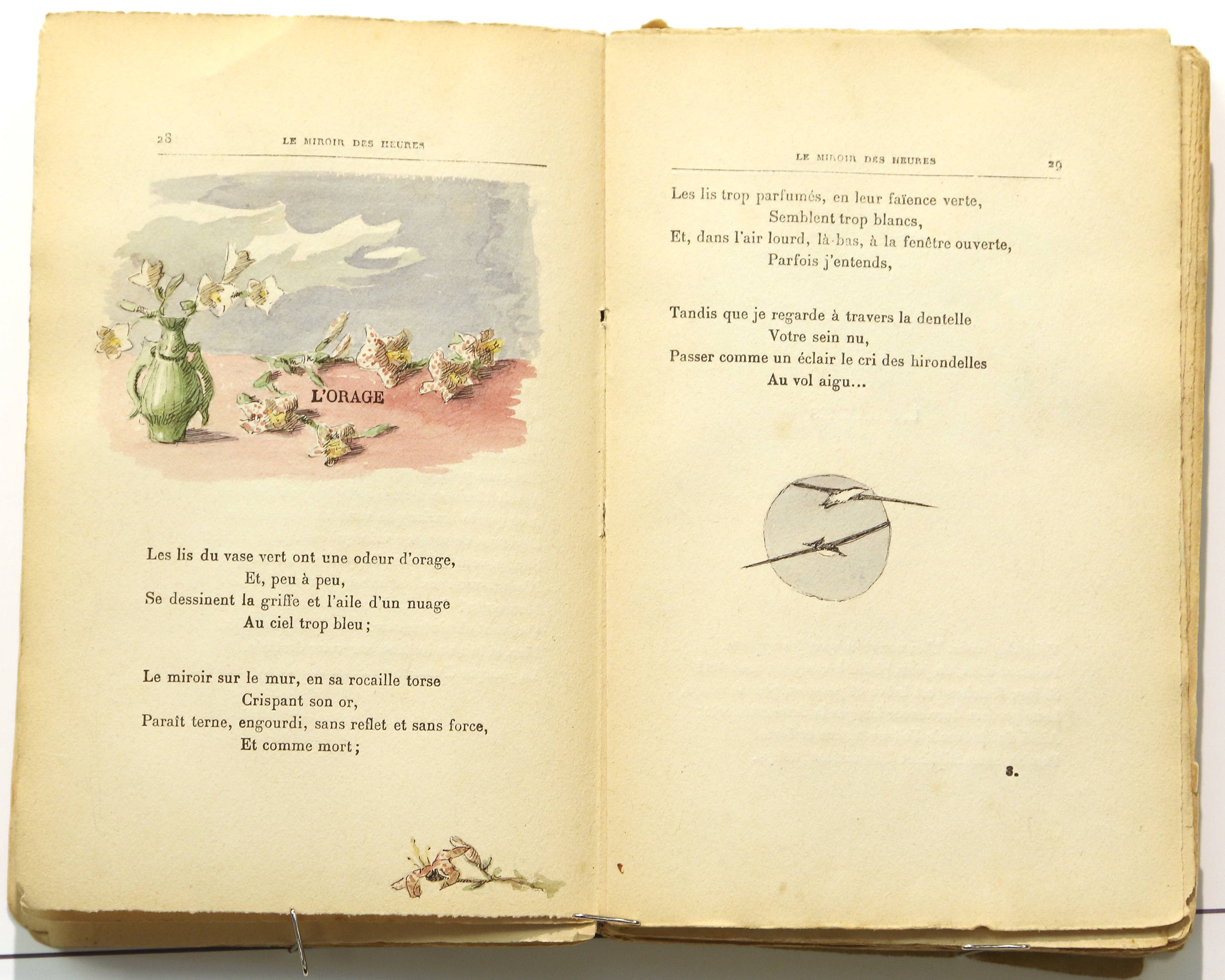 Pages 28–29.  Le Miroir des Heures, illustrations.  Jean Charlot.