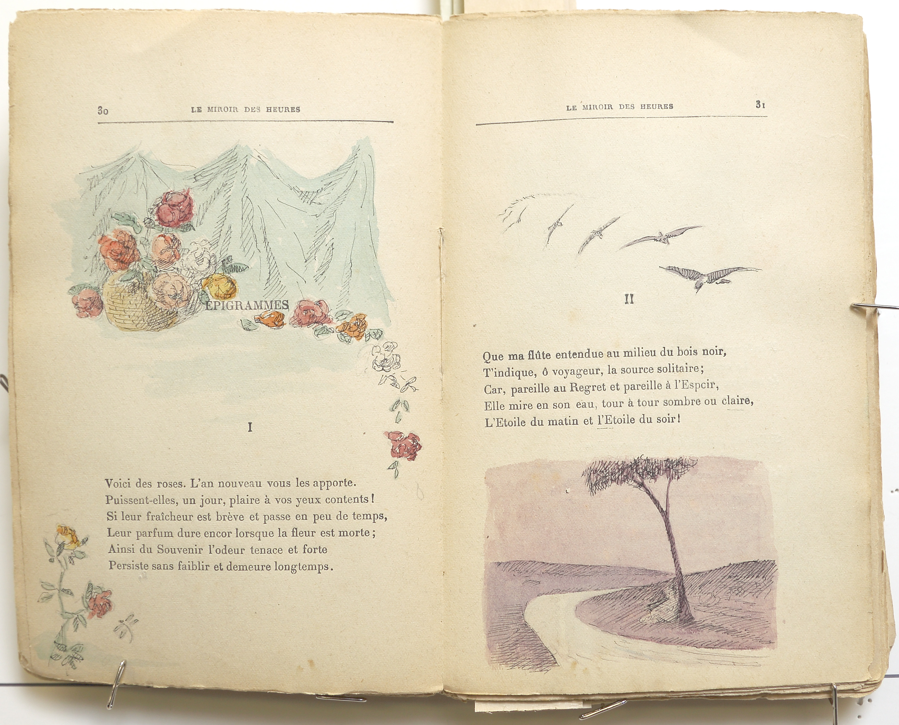 Pages 30–31.  Le Miroir des Heures, illustrations.  Jean Charlot.