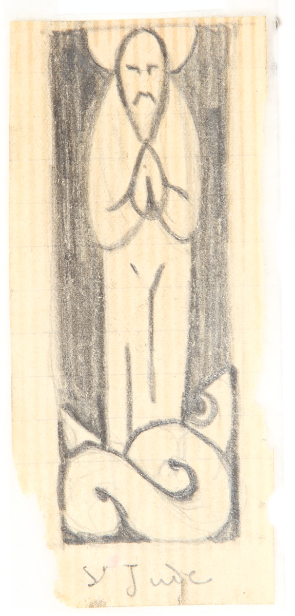 Pencil on paper.  St Jude.  Jean Charlot.