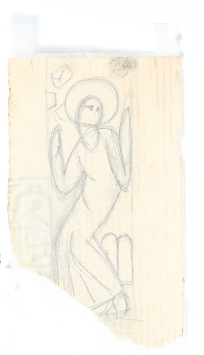 Pencil on paper.  St. Stephen.  Jean Charlot.
