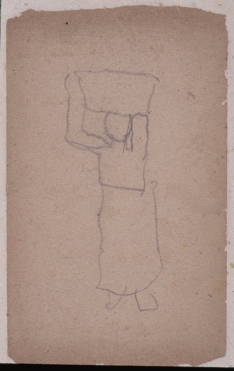 Paper and pencil.  US-1: large sketch of woman.  Jean Charlot.