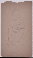 Paper and pencil.  US-10: sitting woman.  Jean Charlot.