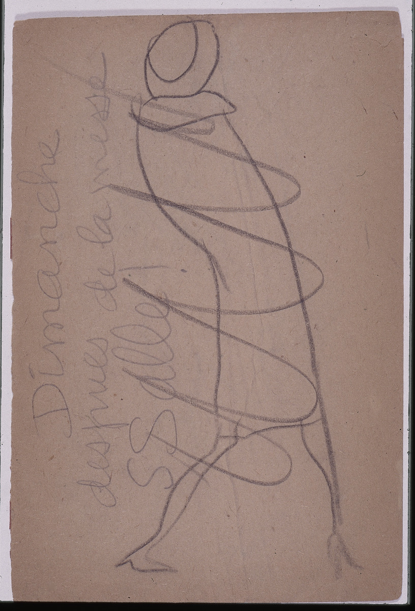 Paper and pencil.  US-11 Verso: flapper crossed out.  Jean Charlot.