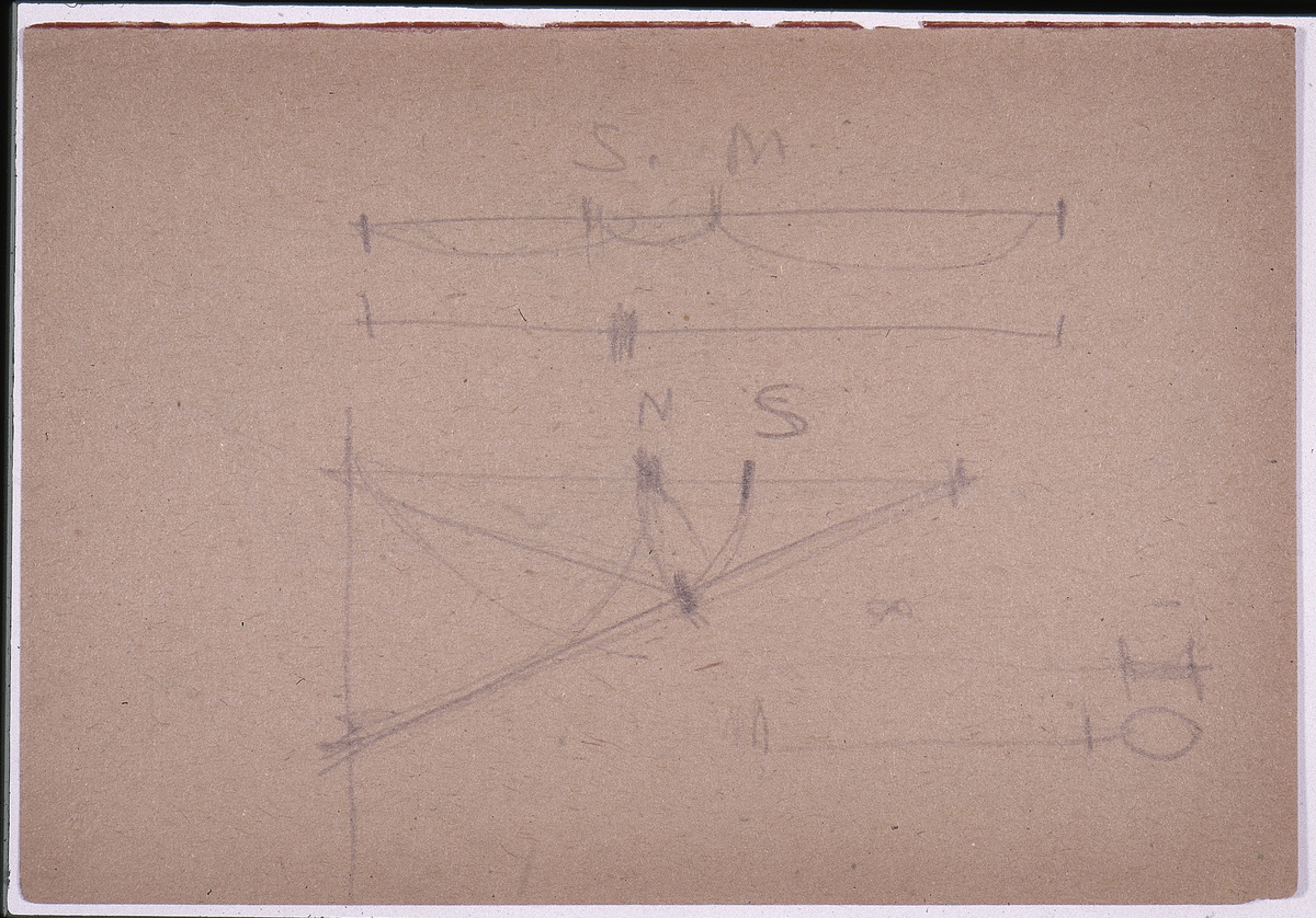 Paper and pencil.  US-15 Verso: math calculations.  Jean Charlot.