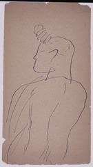 Paper and pencil.  US-8 Recto: woman with hairdo.  Jean Charlot.