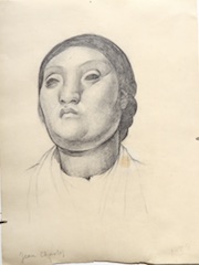 Paper and pencil.  Portrait of Luz Jiménez.  Jean Charlot.