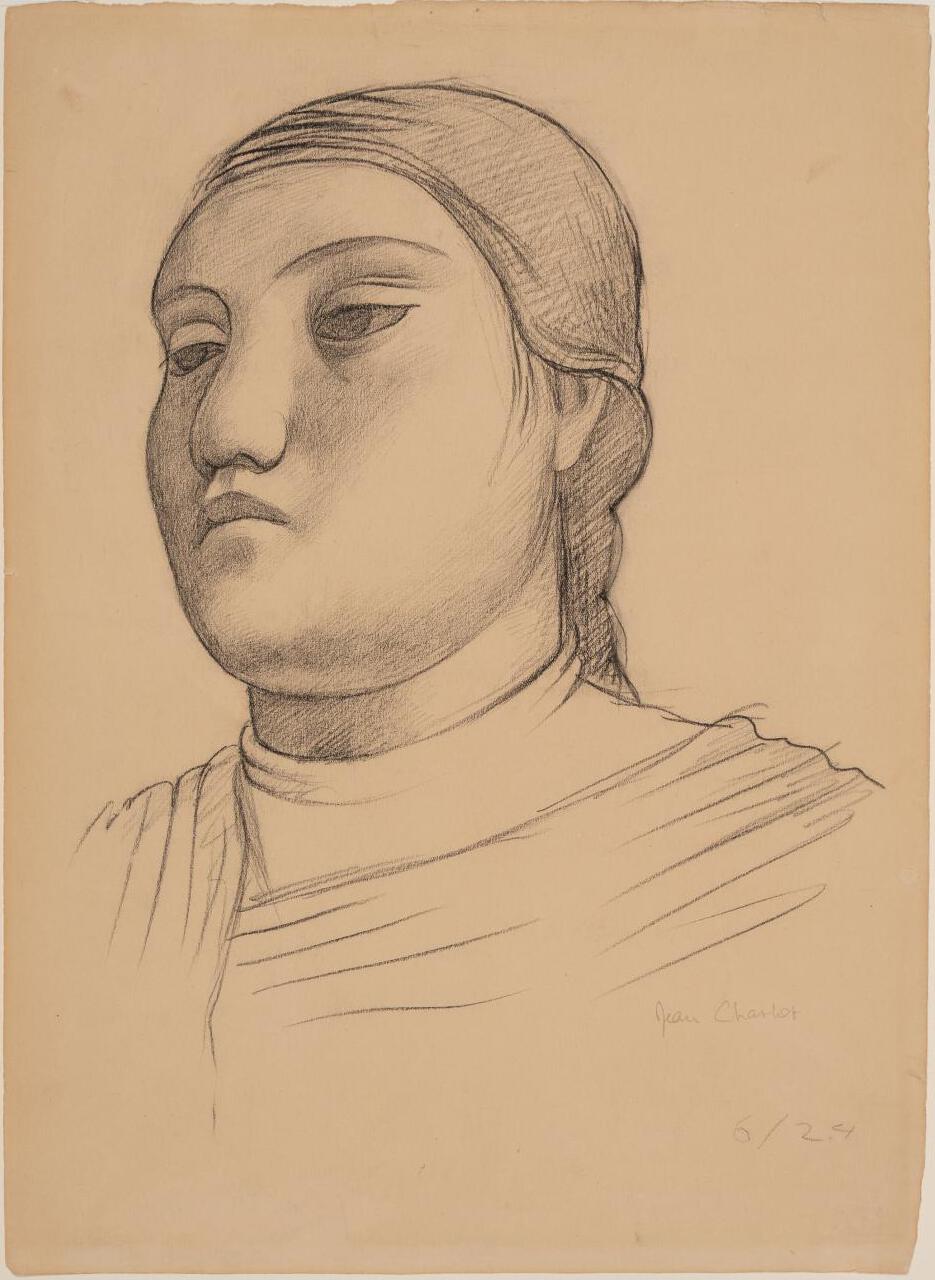 Paper and pencil.  Portrait of Luz Jiménez.  Jean Charlot.