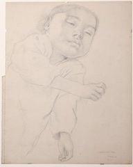 Paper and pencil.  Conchíta, daughter of Luz Jiménez.  Jean Charlot.