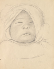 Paper and pencil.  Concha, daughter of Luz Jiménez.  Jean Charlot.