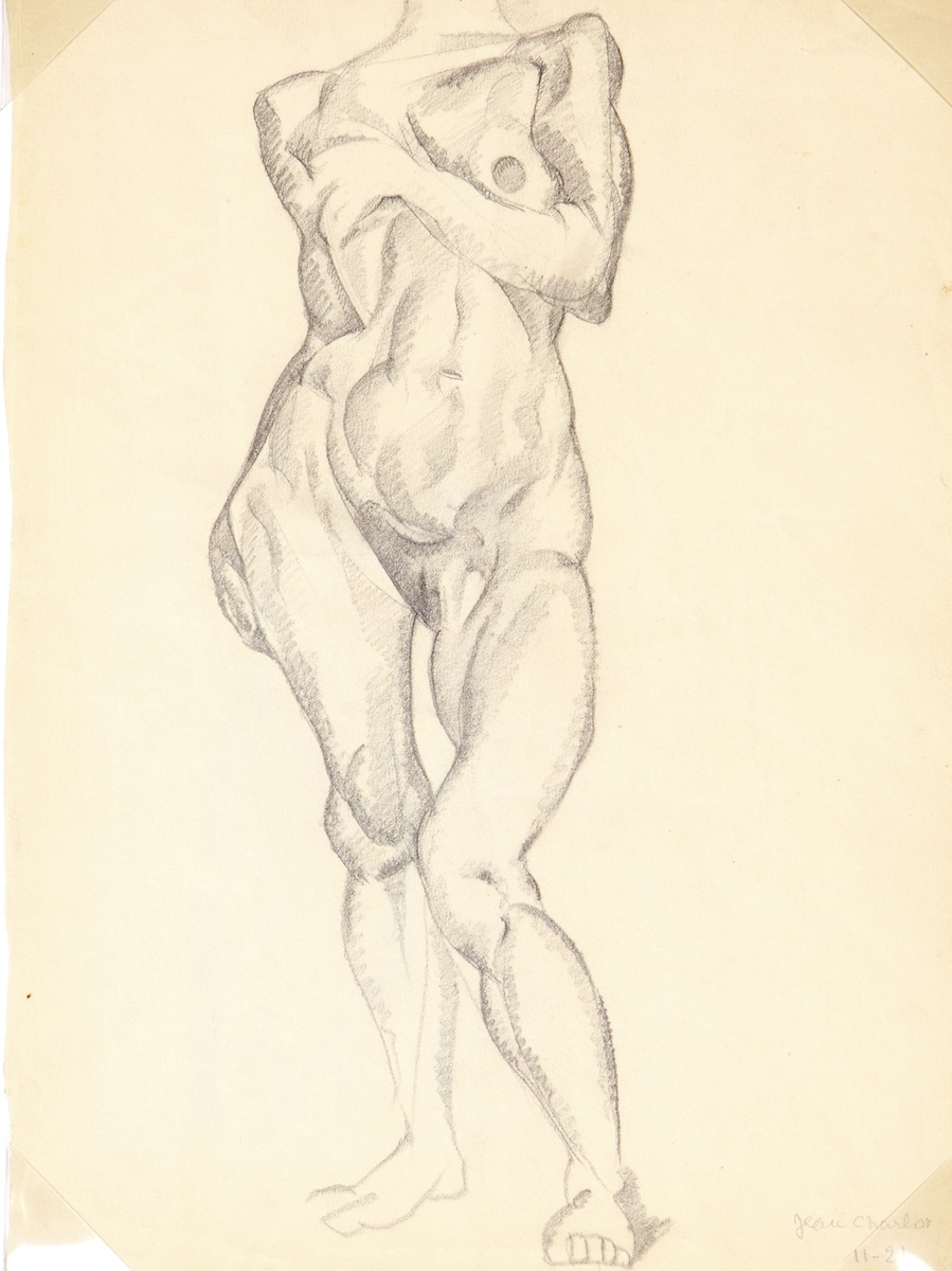 Pencil.  Nude studio model.  Jean Charlot.