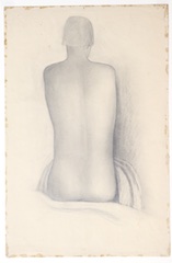 Paper and pencil.  Nude from back.  Jean Charlot.
