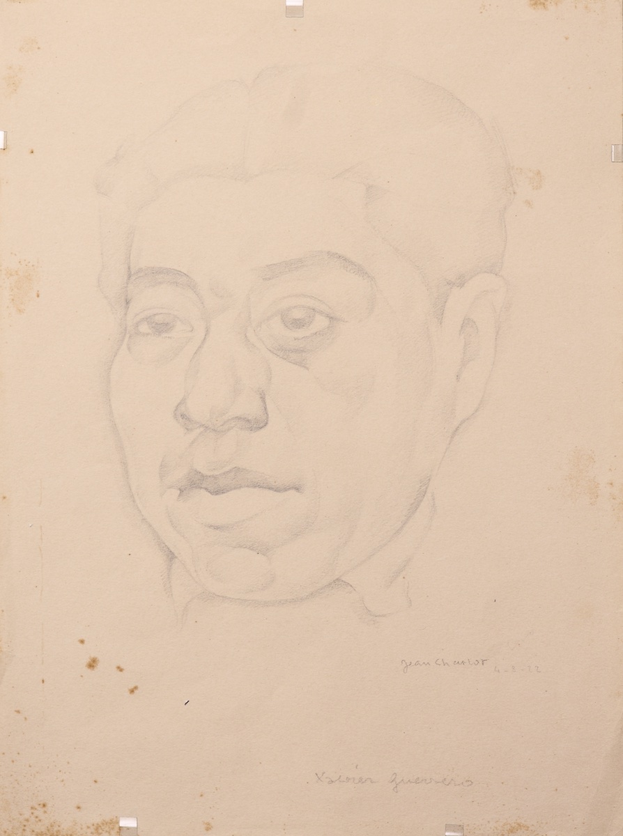 Paper and pencil.  Portrait of Xavier Guerrero.  Jean Charlot.