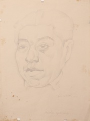 Paper and pencil.  Portrait of Xavier Guerrero.  Jean Charlot.