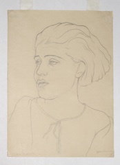Paper and pencil.  Portrait of Tina Modotti.  Jean Charlot.