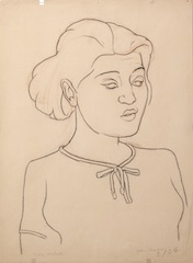 Paper and pencil.  Portrait of Tina Modotti.  Jean Charlot.