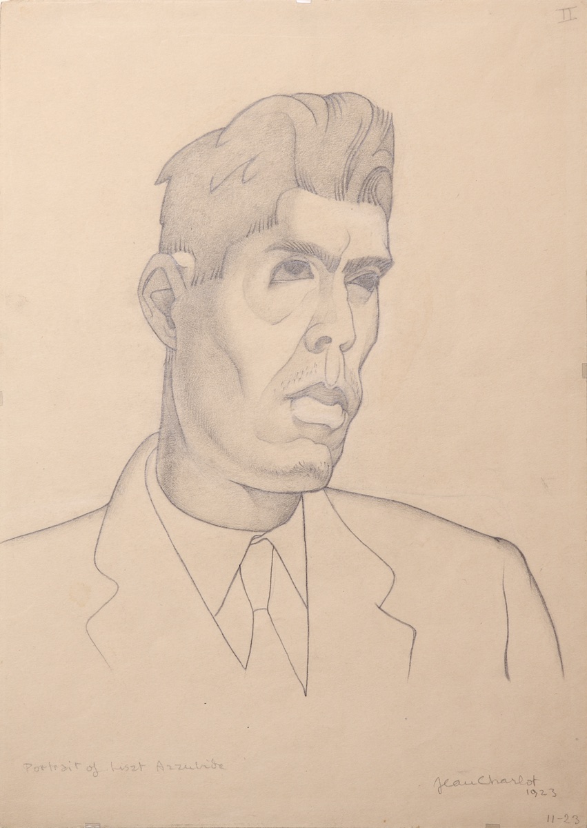 Paper and pencil.  Portrait of German List Arzubide.  Jean Charlot.