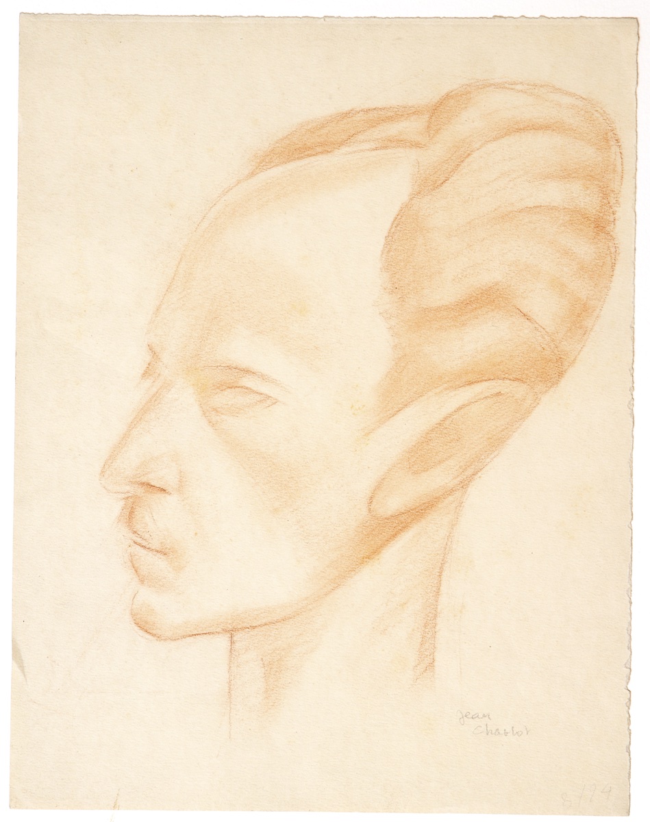 Paper and pencil.  Portrait of Edward Weston.  Jean Charlot.
