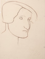 Paper and pencil.  Portrait of Anita Brenner.  Jean Charlot.