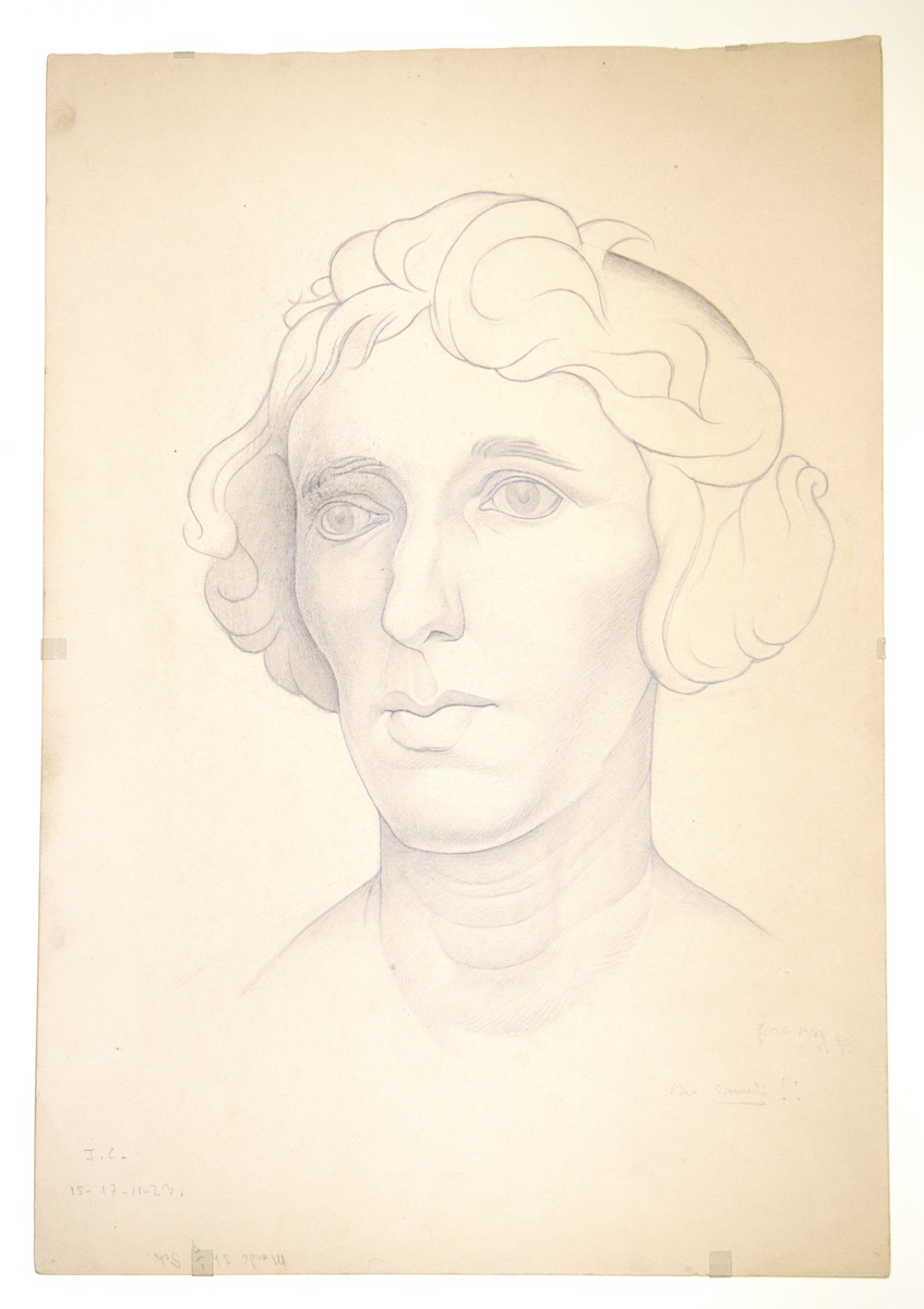 Paper and pencil.  Portrait.  Jean Charlot.