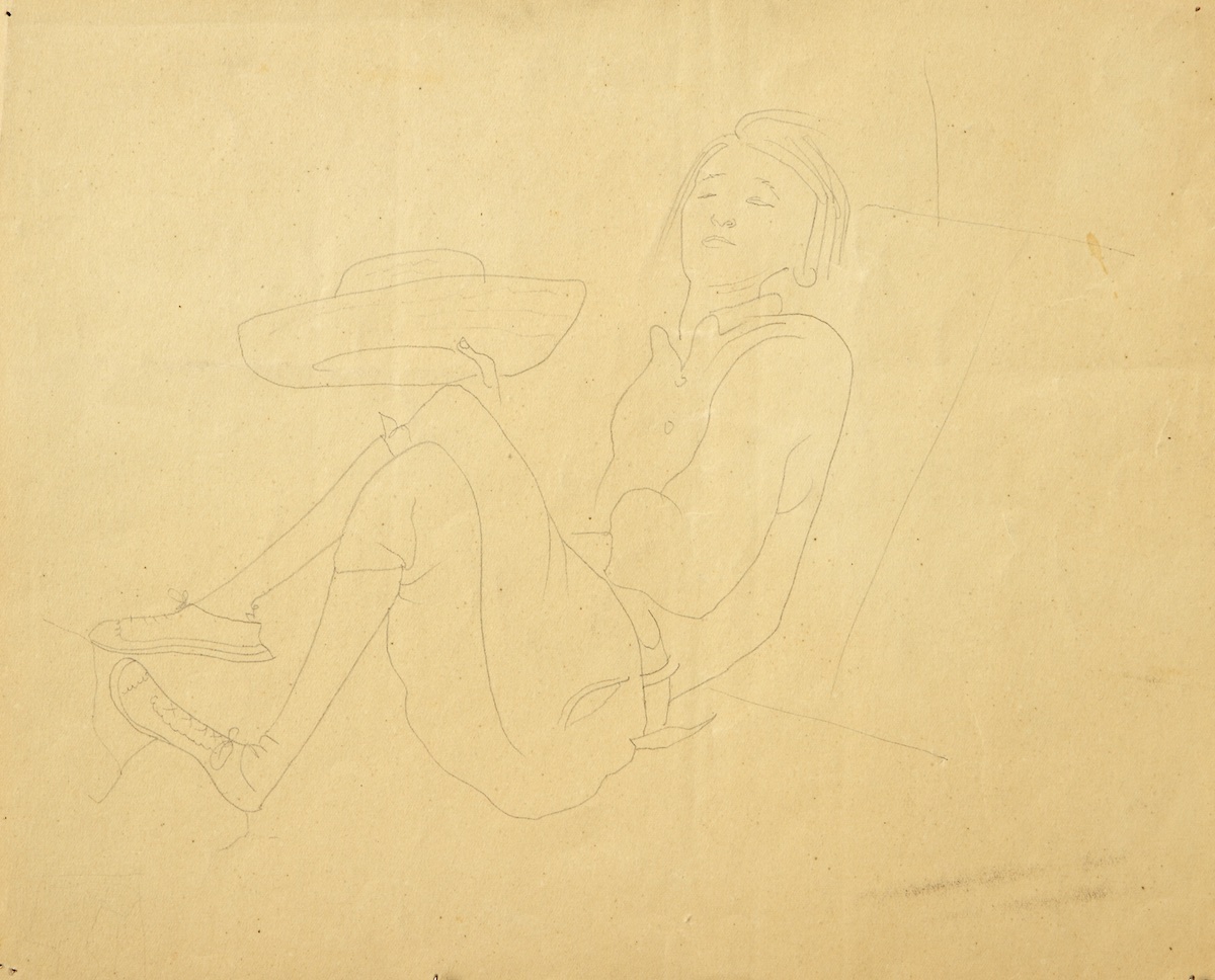 Paper and pencil.  Portrait of Anne Axtell Morris.  Jean Charlot.