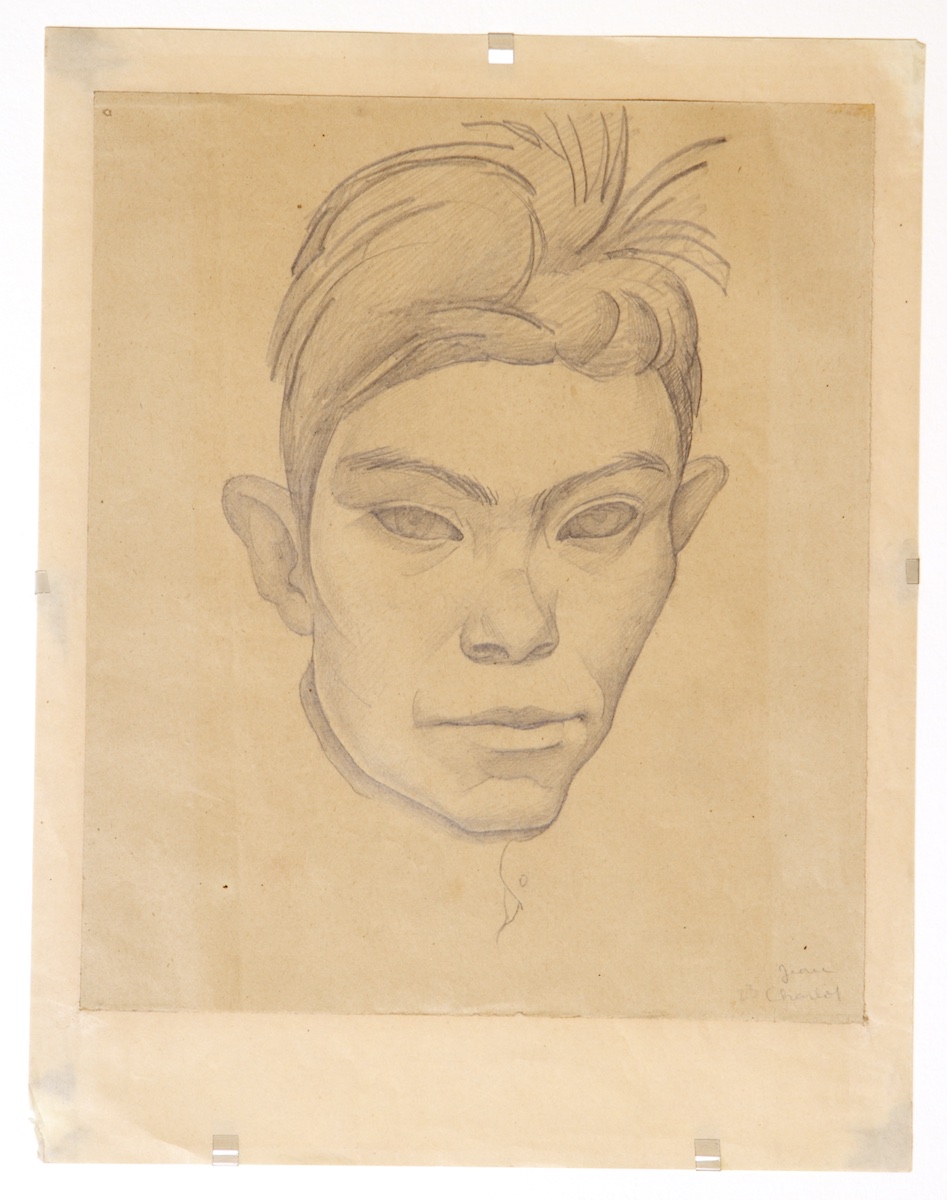 Paper and pencil.  Portrait.  Jean Charlot.