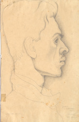Paper and pencil.  Portrait of Vargas Rea.  Jean Charlot.