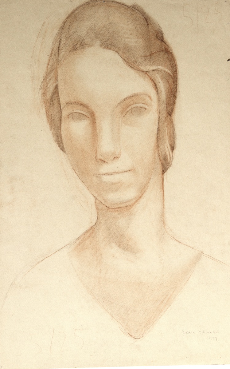 Paper and pencil.  Portrait.  Jean Charlot.