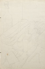 Pencil on paper.  Still Life: Army Personal Effects.  Jean Charlot.