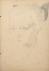 Pencil on paper.  Babette.  Jean Charlot.