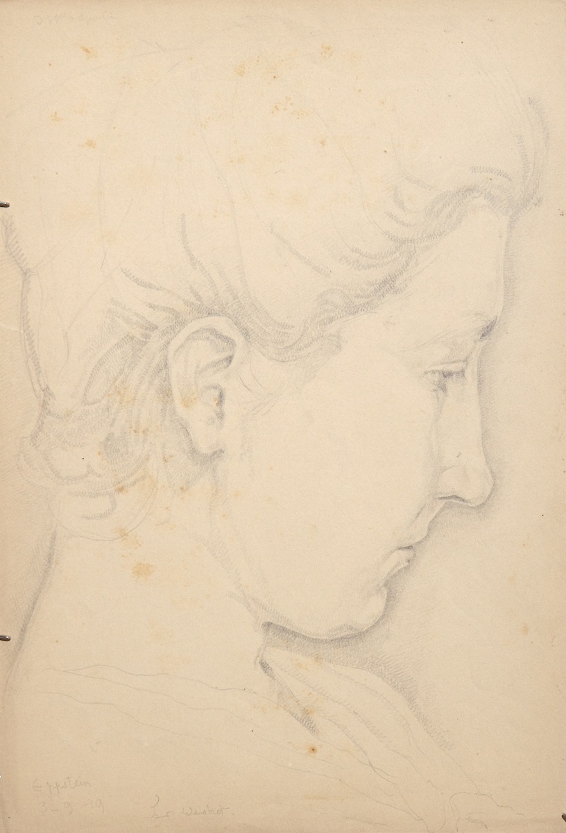 Pencil on paper.  Eppstein, Mademoiselle Weisbrot.  Jean Charlot.