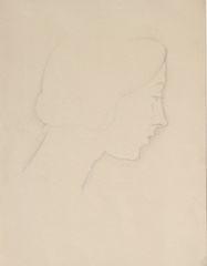 Pencil on paper.  Profile of Young Woman.  Jean Charlot.