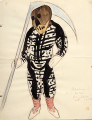 Paper and watercolor.  danseur à N. S. de Los Recuerdos [?].  Jean Charlot.