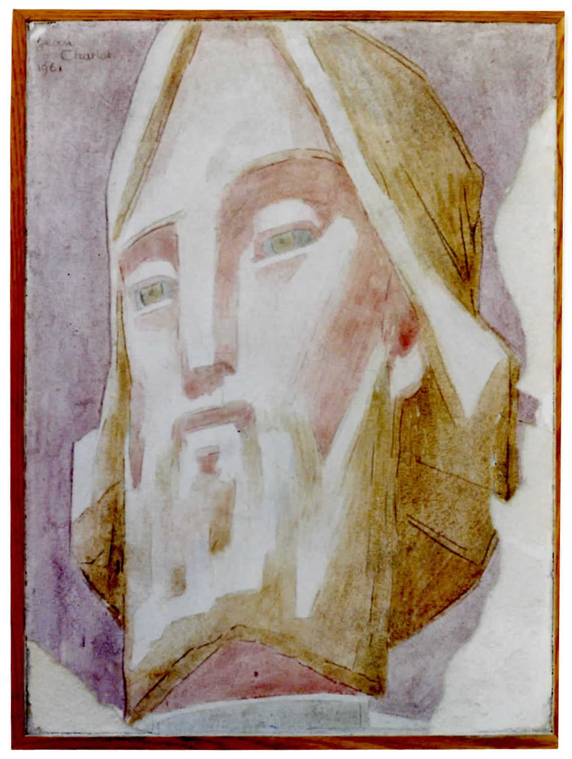 Fresco.  Head of Christ ascending.  Jean Charlot.