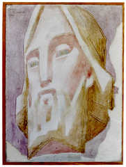 Fresco.  Head of Christ ascending.  Jean Charlot.